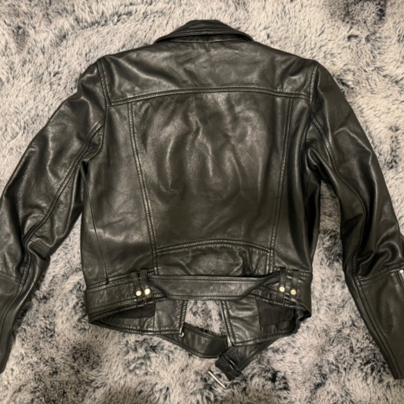 Leather Black Bike Jacket - Picture 2 of 8
